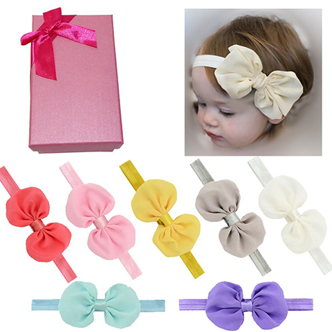 Elesa Miracle Hair Accessories Lovely Baby Girl's Gift Box with Bow Flower Hair Headband