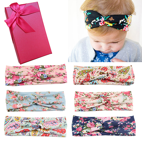 Elesa Miracle Hair Accessories Lovely Baby Girl's Gift Box with Bow Flower Hair Headband