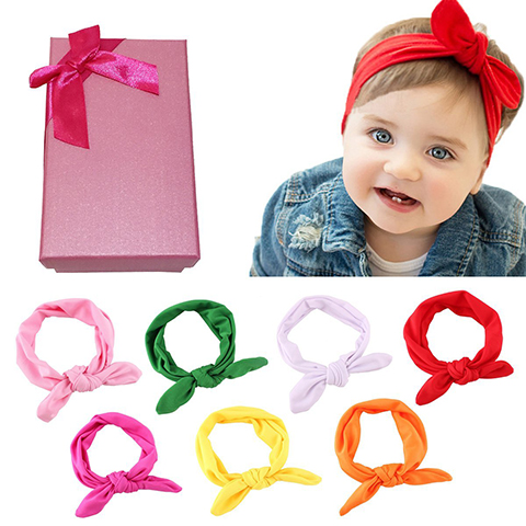 Elesa Miracle Hair Accessories Lovely Baby Girl's Gift Box with Bow Flower Hair Headband