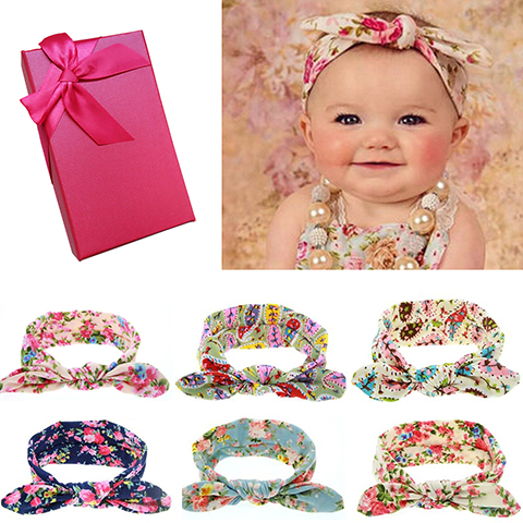 Elesa Miracle Hair Accessories Lovely Baby Girl's Gift Box with Bow Flower Hair Headband